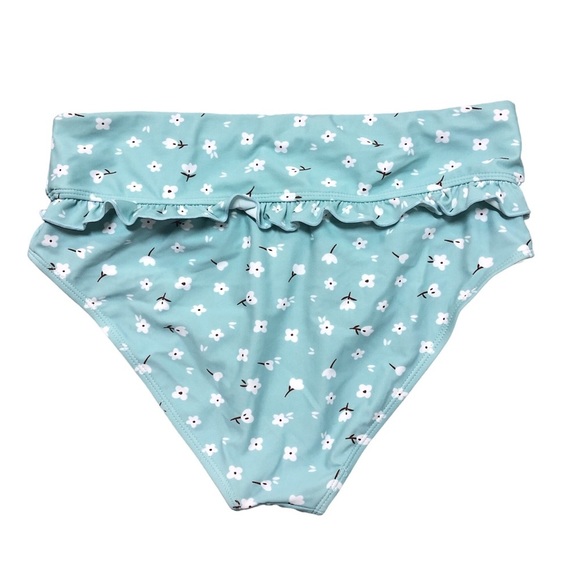 Unbranded Women’s Swimsuit Bottom High Cut Ruffle Floral Sweet Medium - Picture 2 of 5